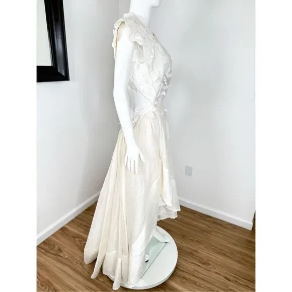 Zimmermann Tama Asymmetric Sequin-Embroidered Gown Size 3 / US 10 - Picture 11 of 15